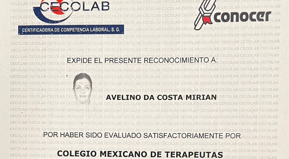 Certificado Mirian Avelino